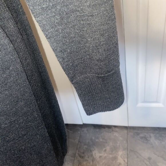 Paul Costelloe BLACK LABEL Midi Dress M Dark Grey Marino Wool Acrylic Cowl Neck - Picture 7 of 10